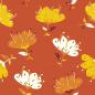 Preview: Musselin Blumen auf Terrakotta
